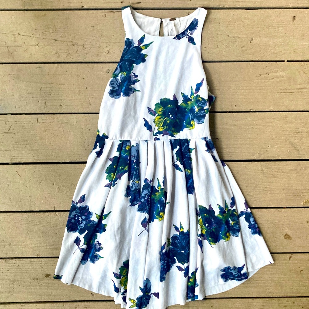 Free People Pleated Skater Floral Dress S